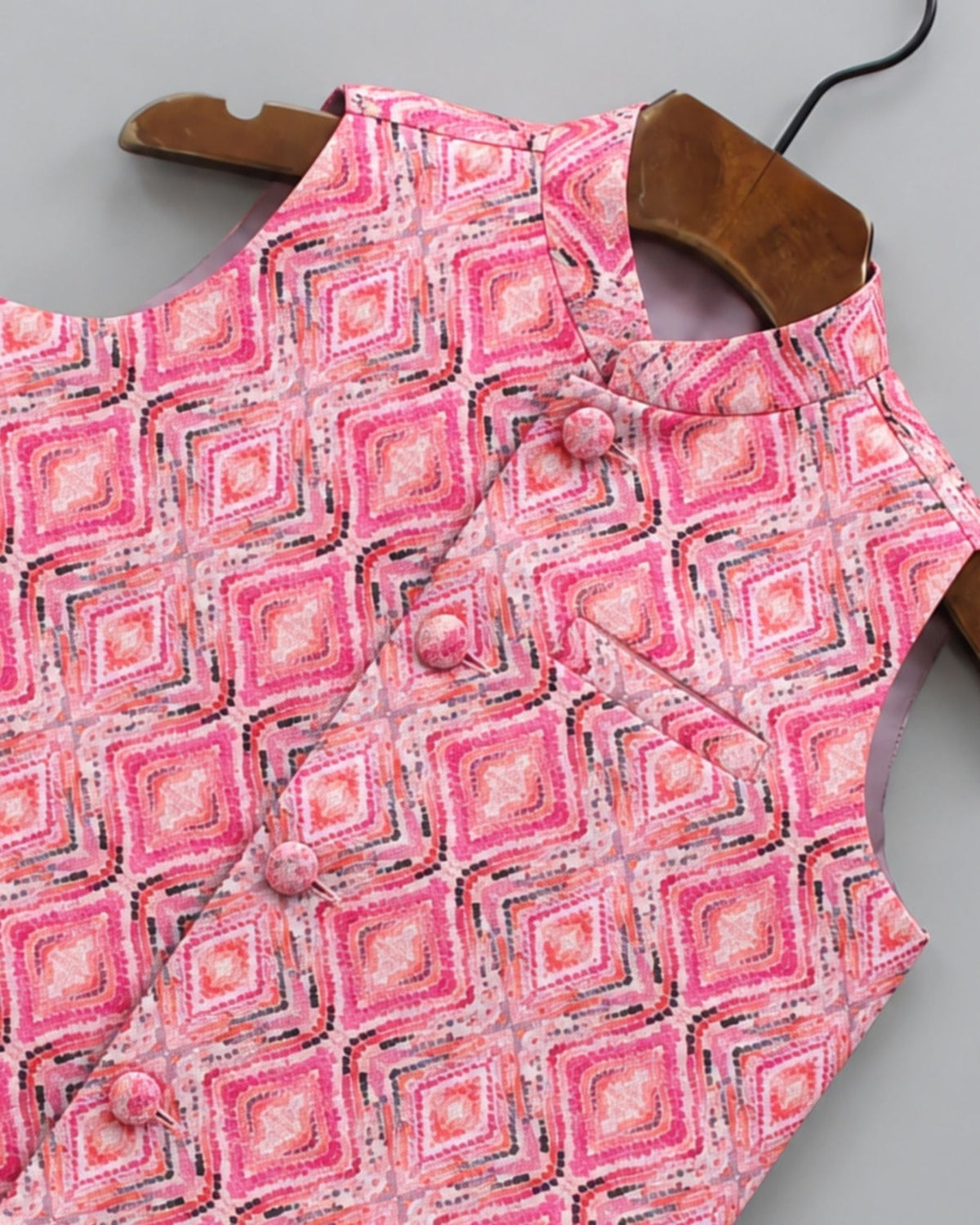 Stylish Kid's Nehru Jacket in Vibrant Prints - Jaipuri Crown