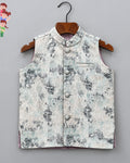 Stylish Kid's Nehru Jacket with Printed Design - Jaipuri Crown