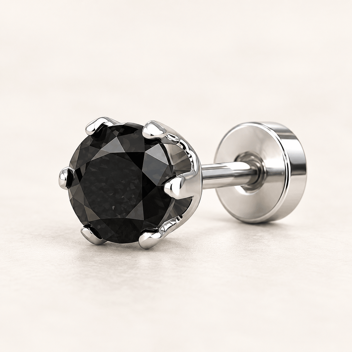 Stylish Men's Earing with Black Stone - Jaipuri Crown