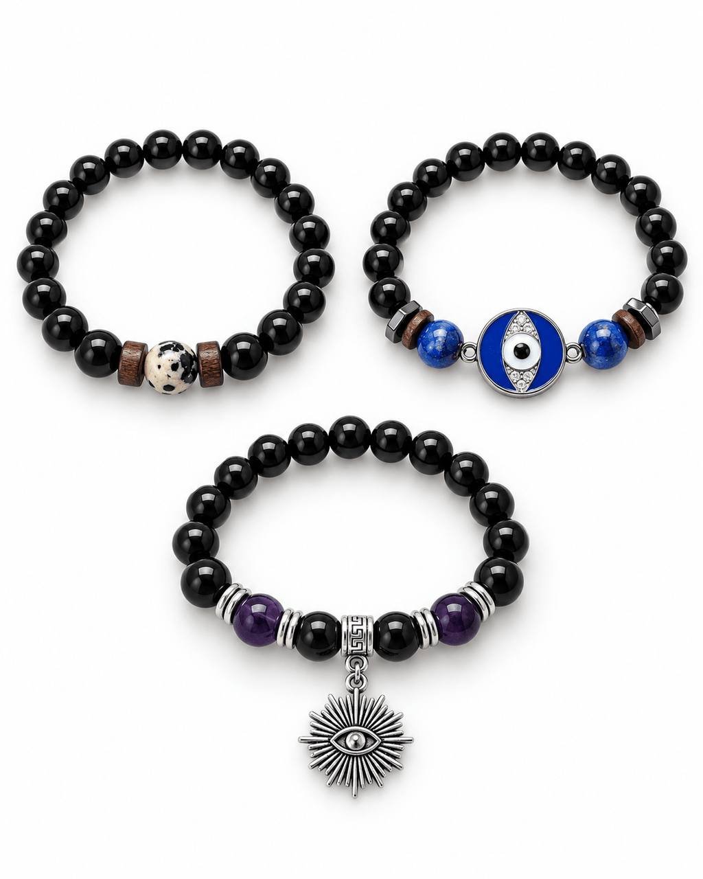 Stylish Men's Jewellery: Handcrafted Eye Bracelets - Jaipuri Crown