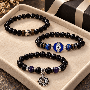Stylish Men's Jewellery: Handcrafted Eye Bracelets - Jaipuri Crown
