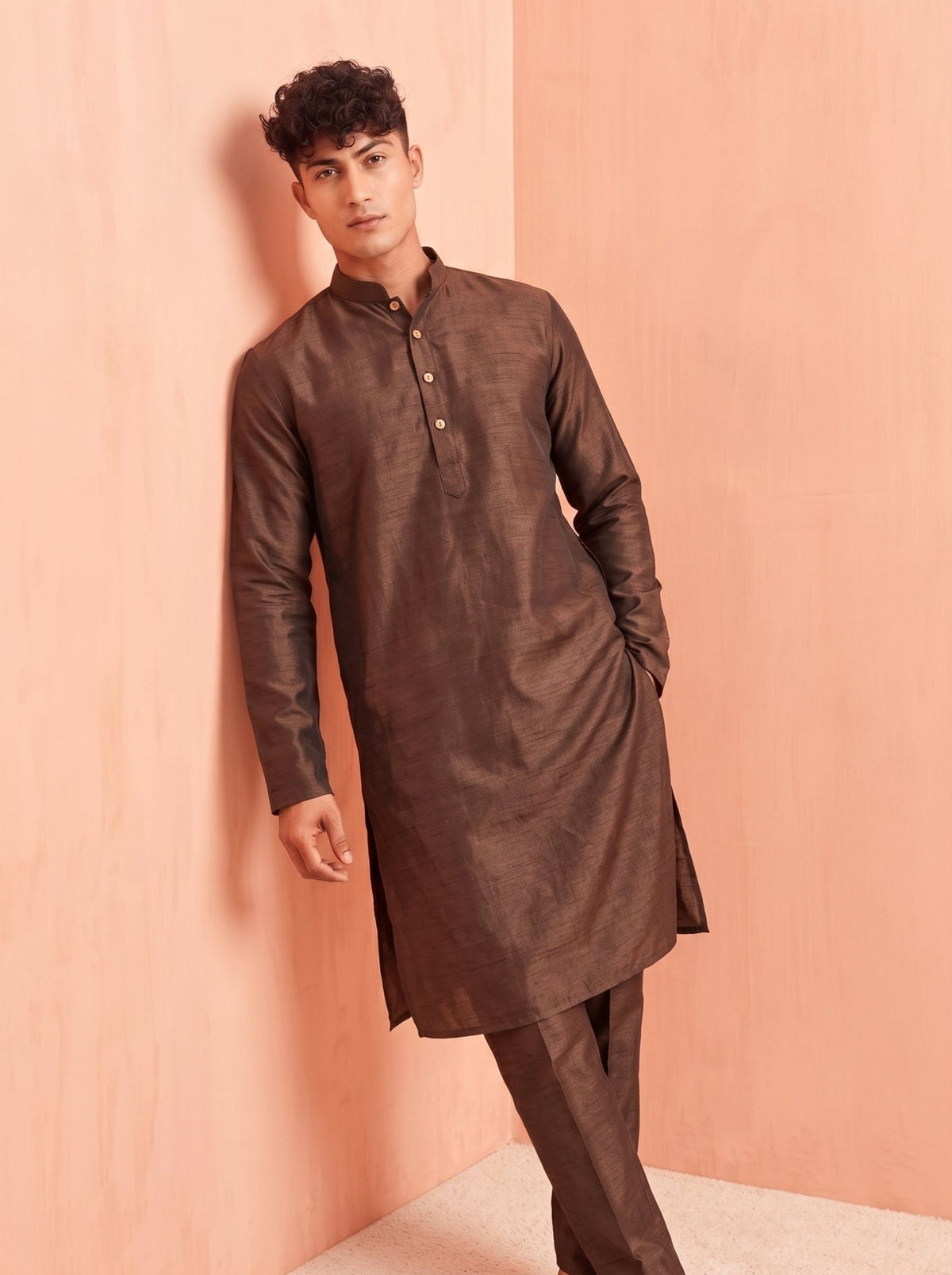 Stylish Plan Long Kurta for Modern Men - Jaipuri Crown