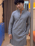 Stylish Plan Long Kurta in Elegant Grey - Jaipuri Crown