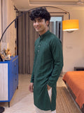 Stylish Plan Long Kurta in Green - Jaipuri Crown