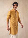 Stylish Plan Long Kurta in Rich Mustard - Jaipuri Crown