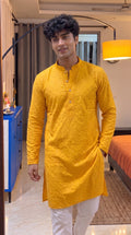 Stylish Plan Long Kurta in Vibrant Yellow - Jaipuri Crown