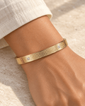 Stylish Polished Gold Lattice Bangle - Men's Jewellery - Jaipuri Crown
