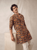 Stylish Printed Long Kurta for Modern Men - Jaipuri Crown