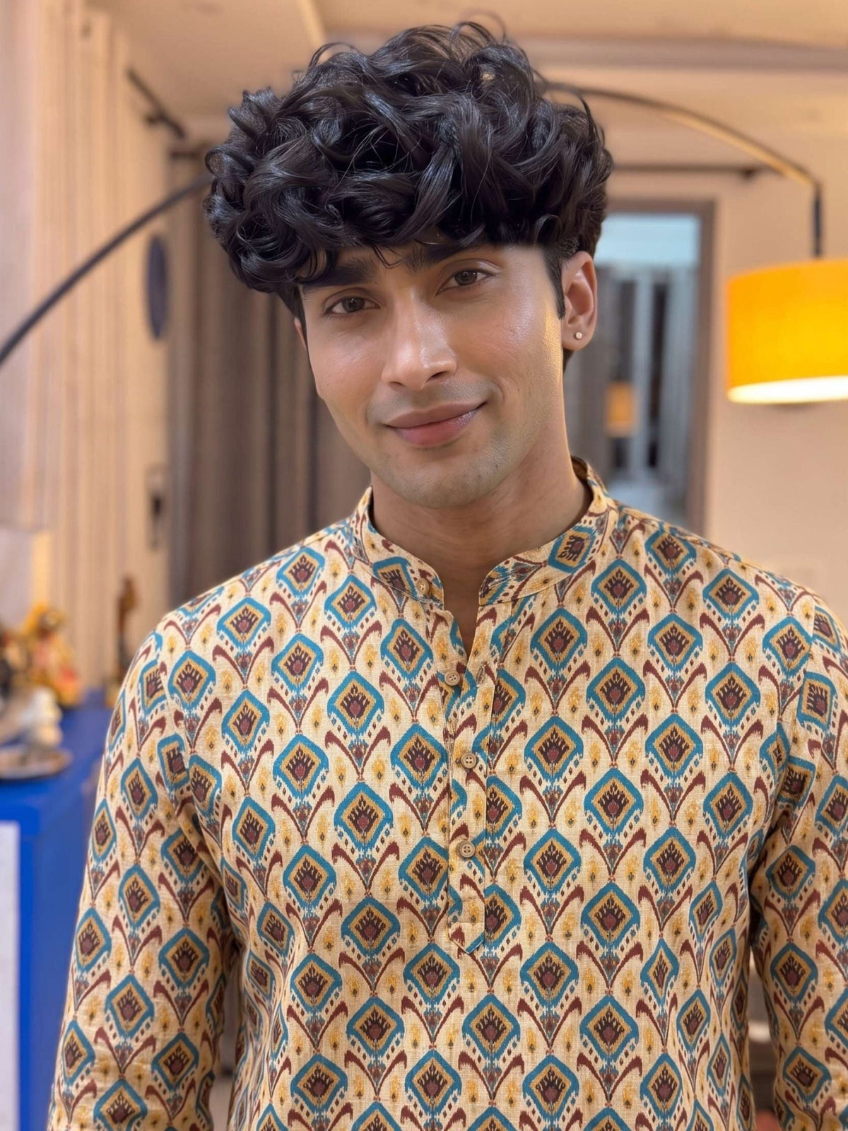 Stylish Printed Long Kurta for Modern Men - Jaipuri Crown