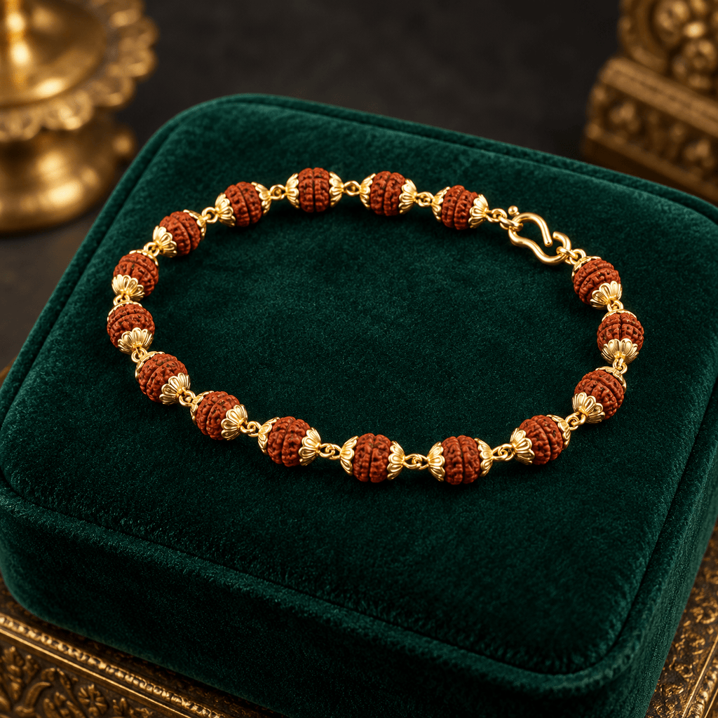 Stylish Rudraksha Men's Jewellery Bracelet - Jaipuri Crown