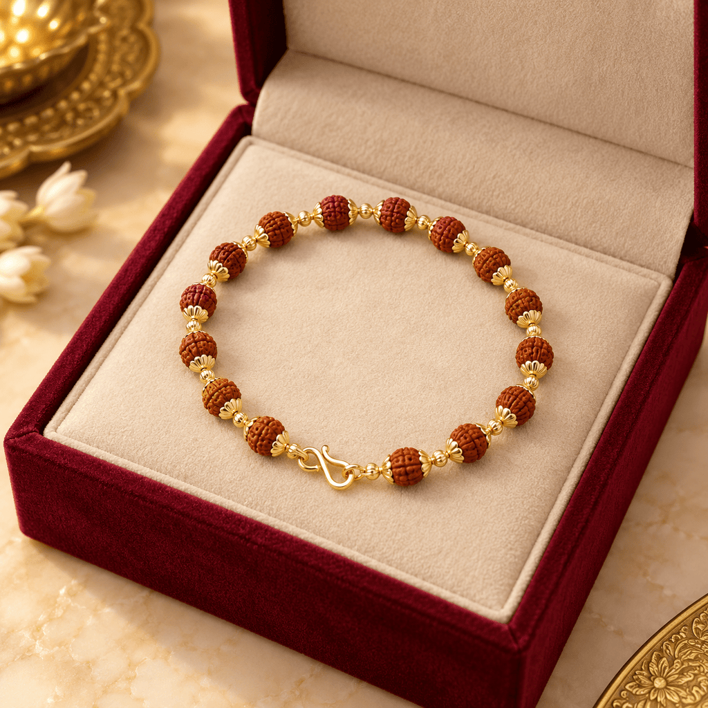 Stylish Rudraksha Men's Jewellery Bracelet - Jaipuri Crown
