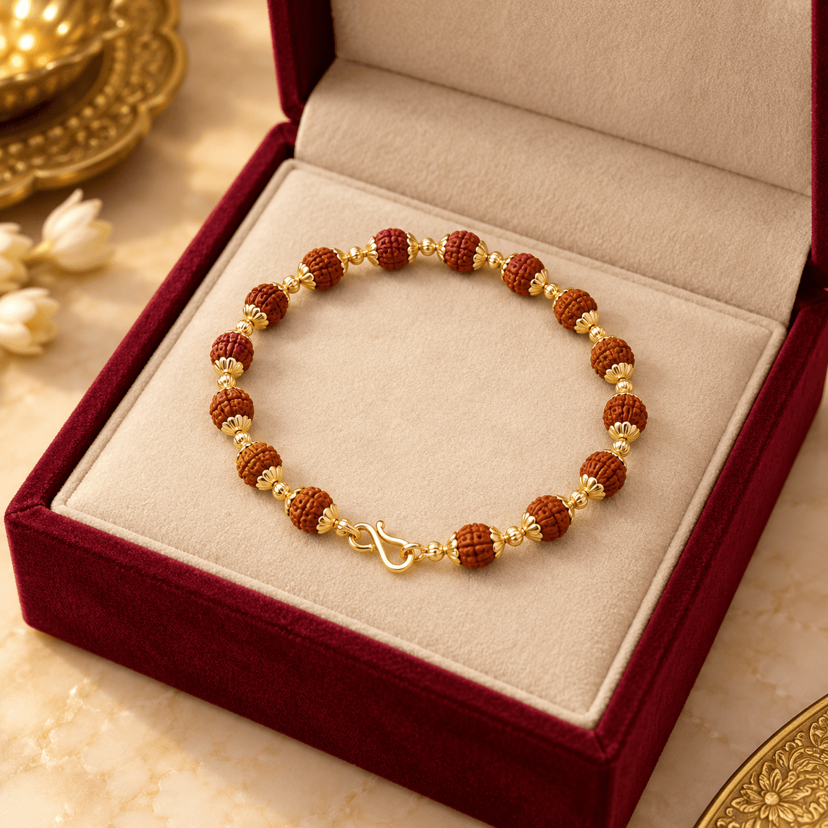 Stylish Rudraksha Men's Jewellery Bracelet - Jaipuri Crown