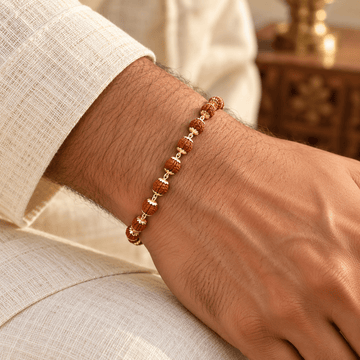Stylish Rudraksha Men's Jewellery Bracelet - Jaipuri Crown
