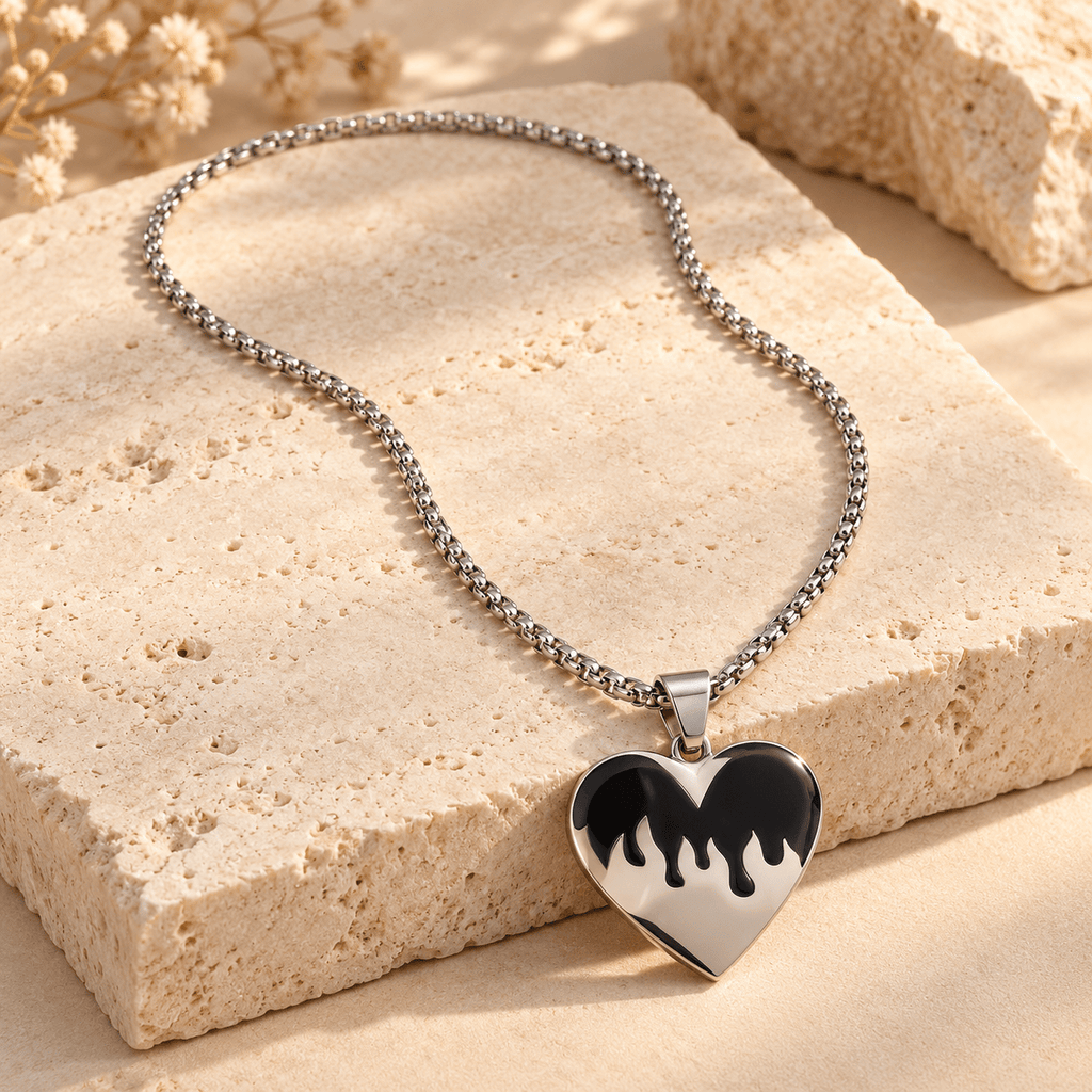 Stylish Silver Heart Chain for Men's Jewellery - Jaipuri Crown