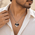 Stylish Silver Heart Chain for Men's Jewellery - Jaipuri Crown