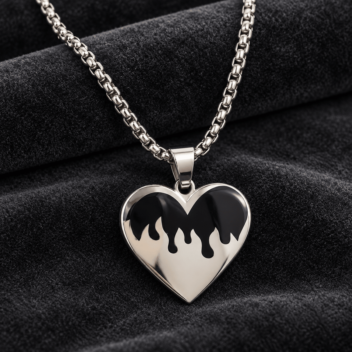 Stylish Silver Heart Chain for Men's Jewellery - Jaipuri Crown