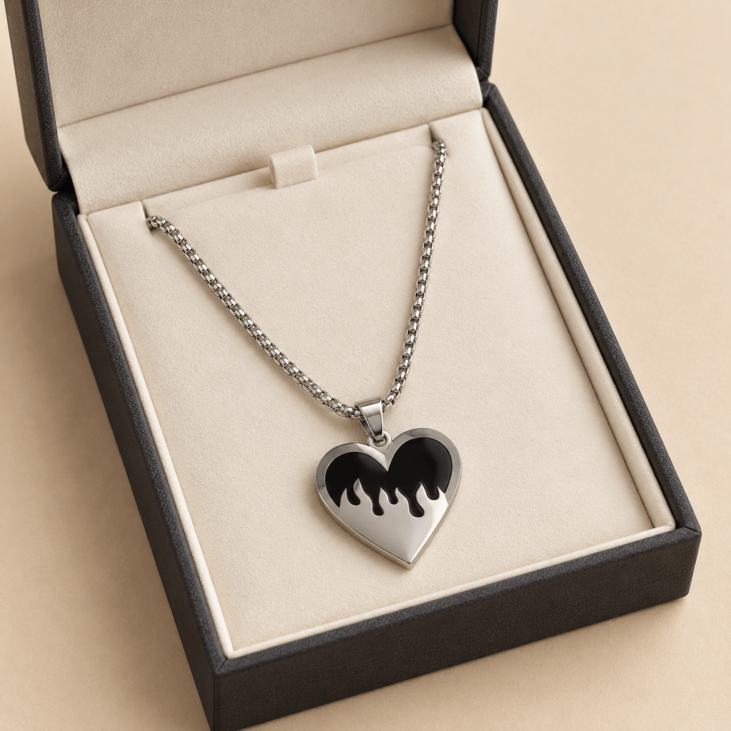 Stylish Silver Heart Chain for Men's Jewellery - Jaipuri Crown