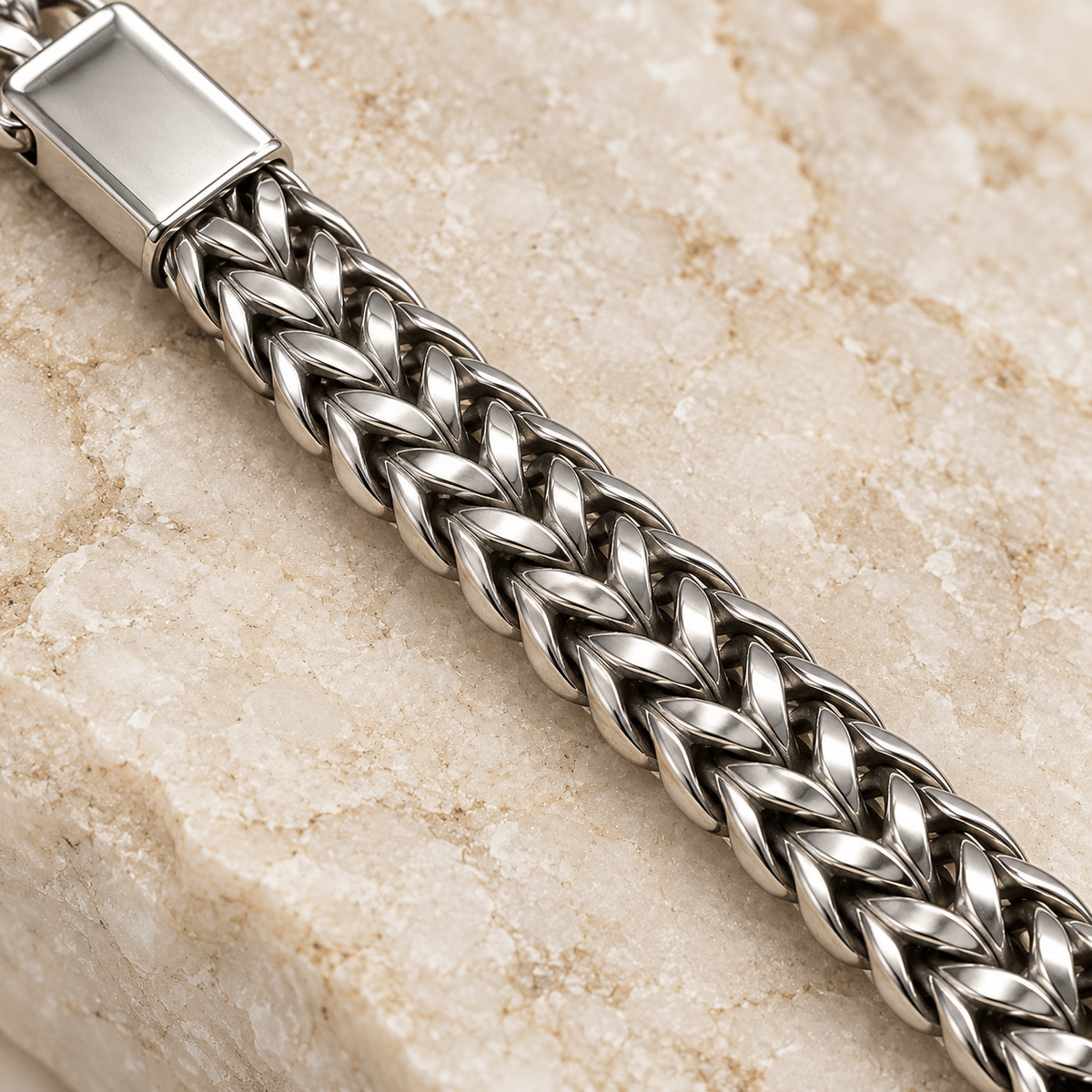 Stylish Silver Interwoven Bracelet - Men's Jewellery - Jaipuri Crown
