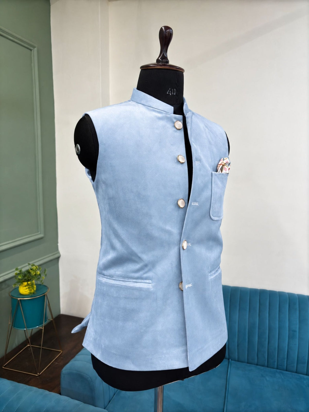 Stylish Velvet Nheru Jacket - Jaipuri Crown