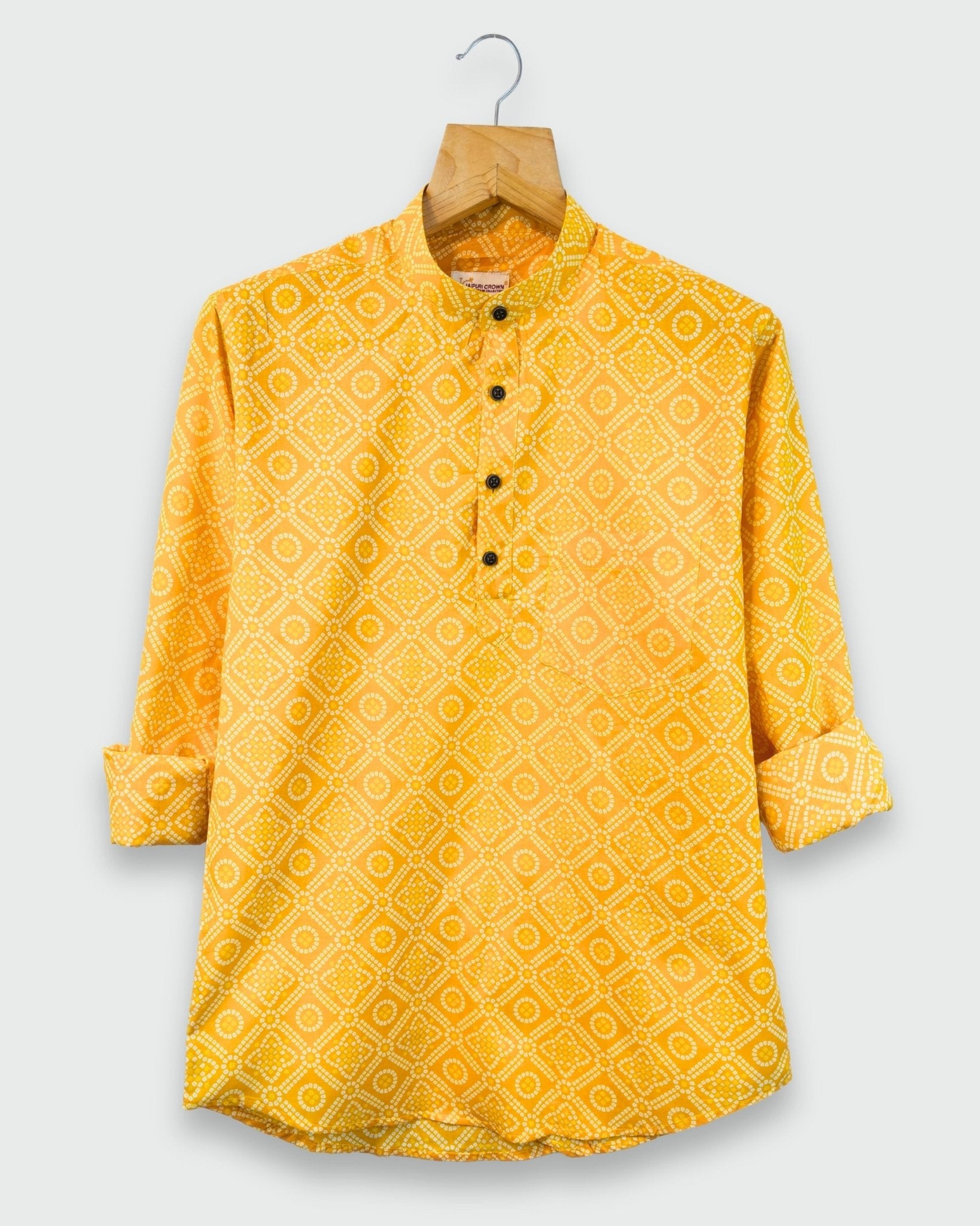 Sunlit Bandhej – Bandhej Print Short Kurta - Jaipuri Crown
