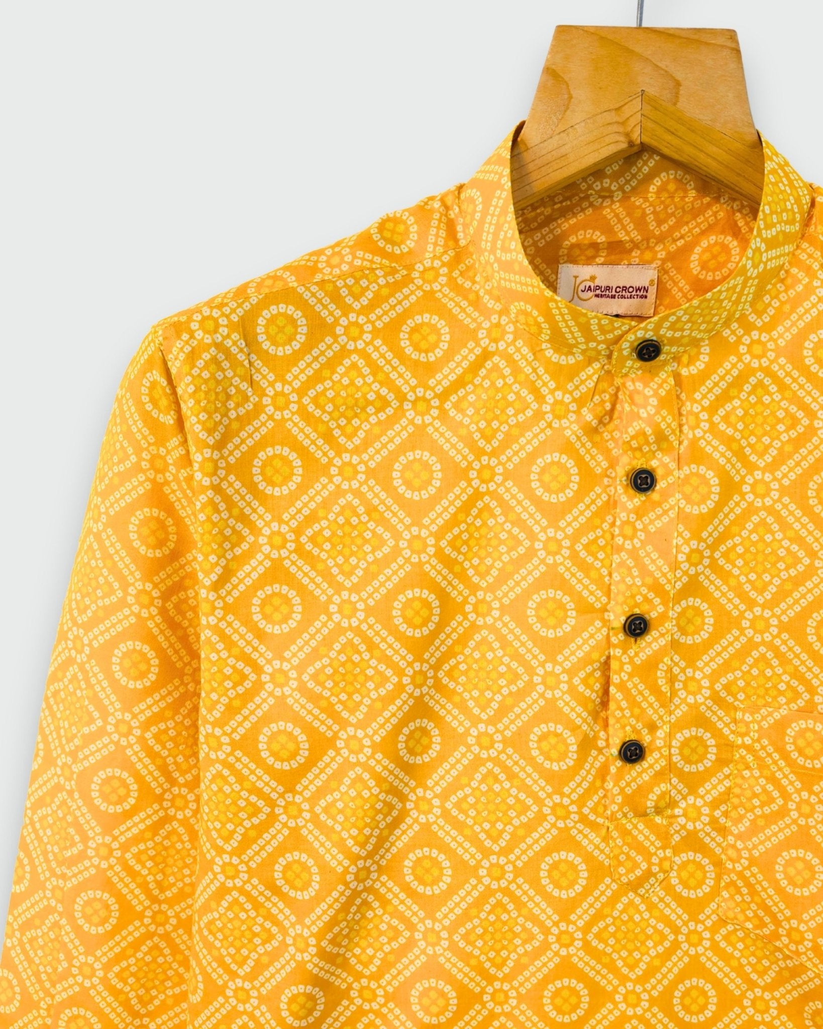 Sunlit Bandhej – Bandhej Print Short Kurta - Jaipuri Crown