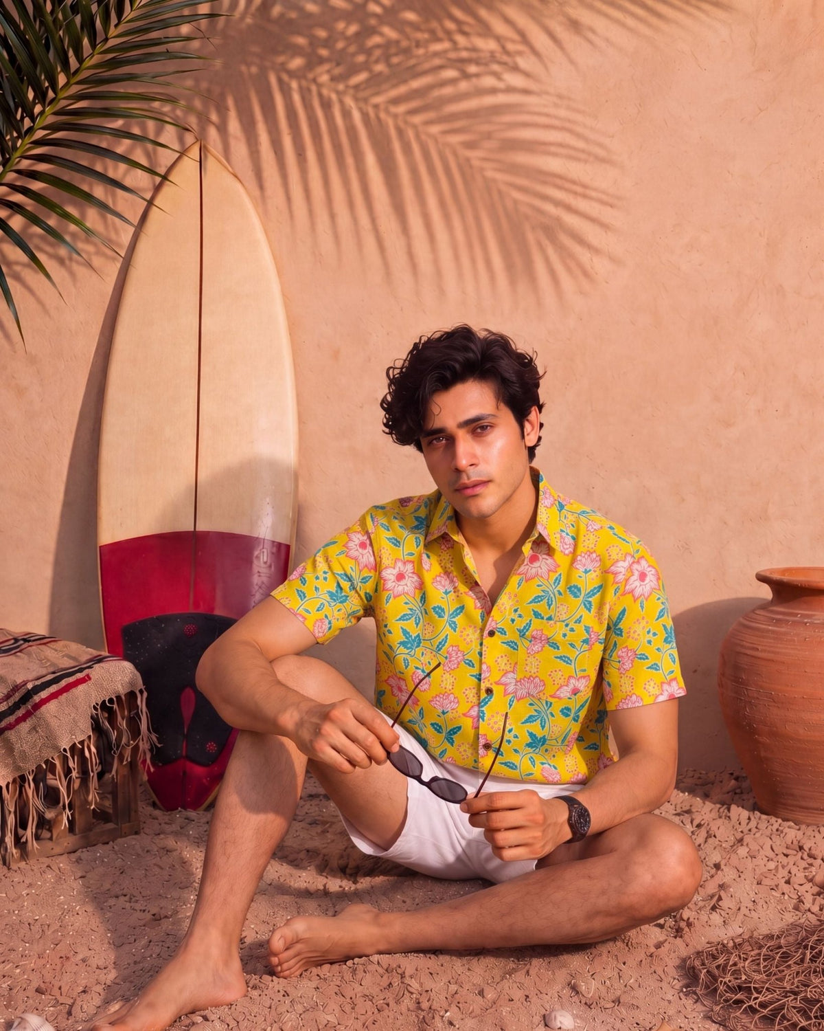 Sunshine Bloom – Half Sleeve Cotton Shirt - Jaipuri Crown
