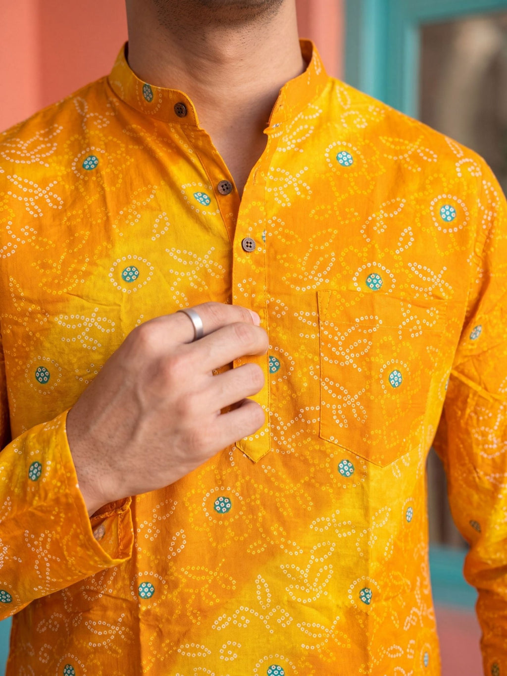 Sunshine Blossom – Printed Cotton Short Kurta - Jaipuri Crown