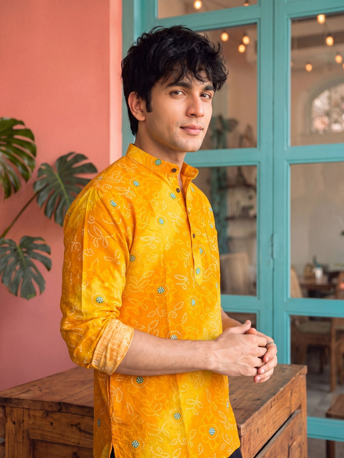 Sunshine Blossom – Printed Cotton Short Kurta - Jaipuri Crown