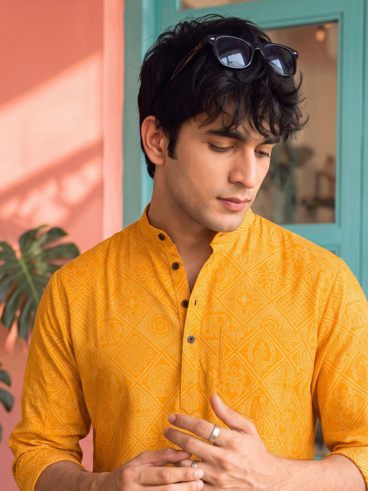 Sunshine Delight – Printed Cotton Short Kurta - Jaipuri Crown