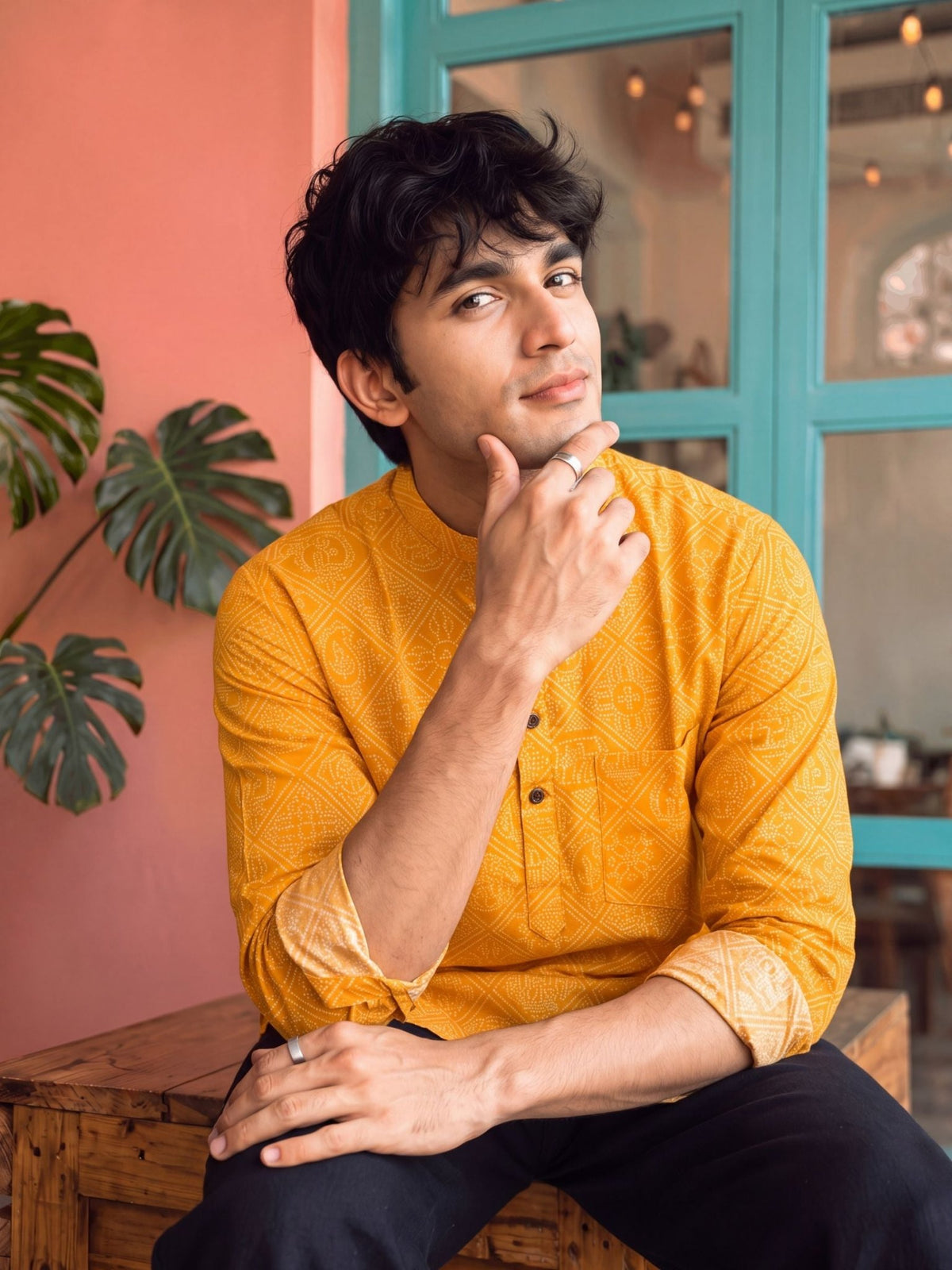 Sunshine Delight – Printed Cotton Short Kurta - Jaipuri Crown