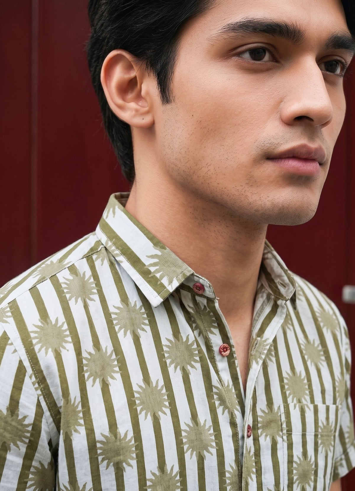Sunshine Stripes – Men's Printed Cotton Shirt - Jaipuri Crown