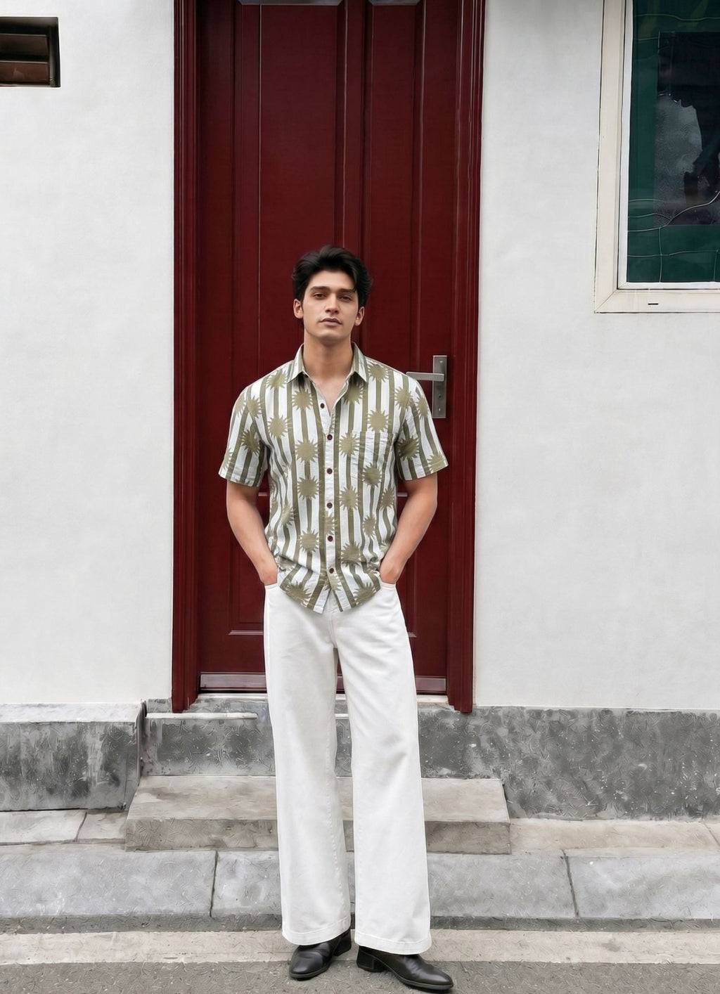 Sunshine Stripes – Men's Printed Cotton Shirt - Jaipuri Crown