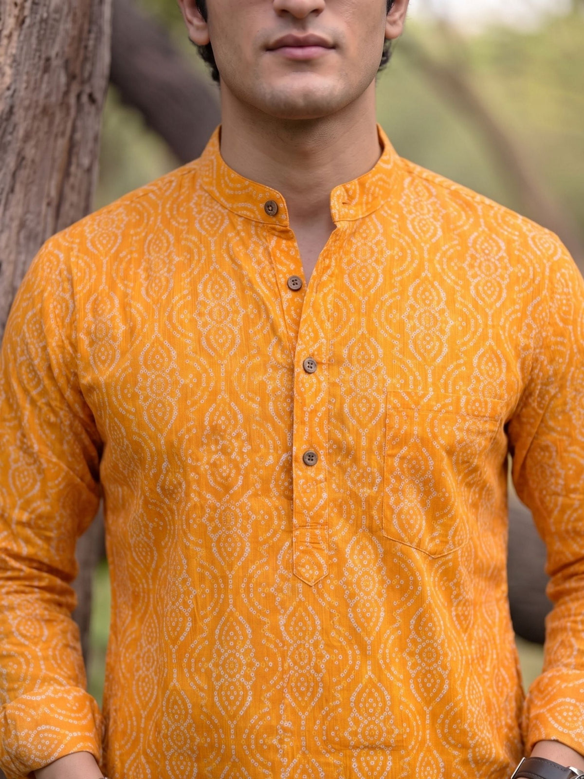 Sunshine Whirl – Printed Cotton Short Kurta - Jaipuri Crown