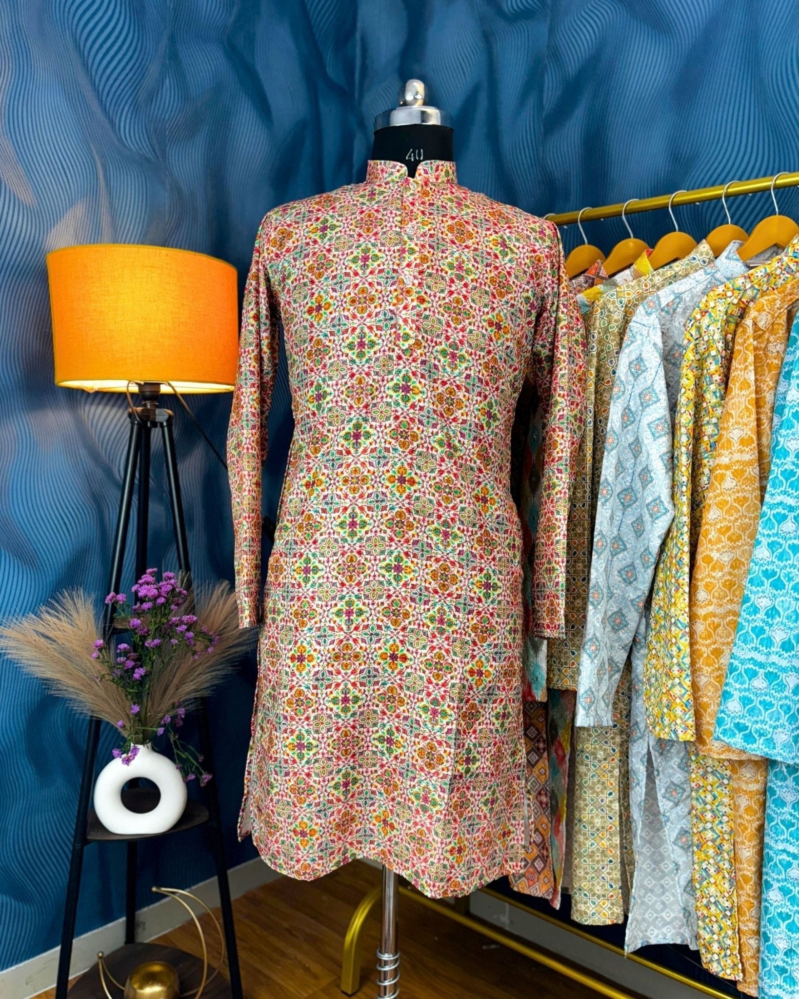 Tailored Charm Printed Kurta - Jaipuri Crown