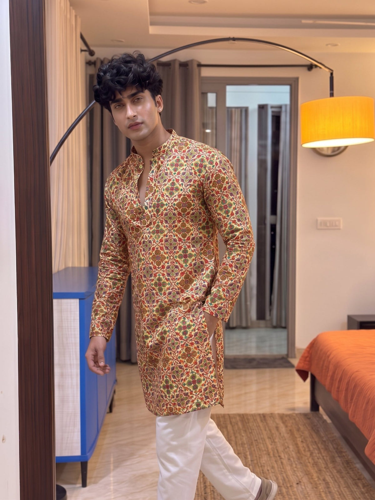 Tailored Charm Printed Kurta - Jaipuri Crown