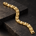 Textured Gold Bracelet for Men's Jewellery - Jaipuri Crown