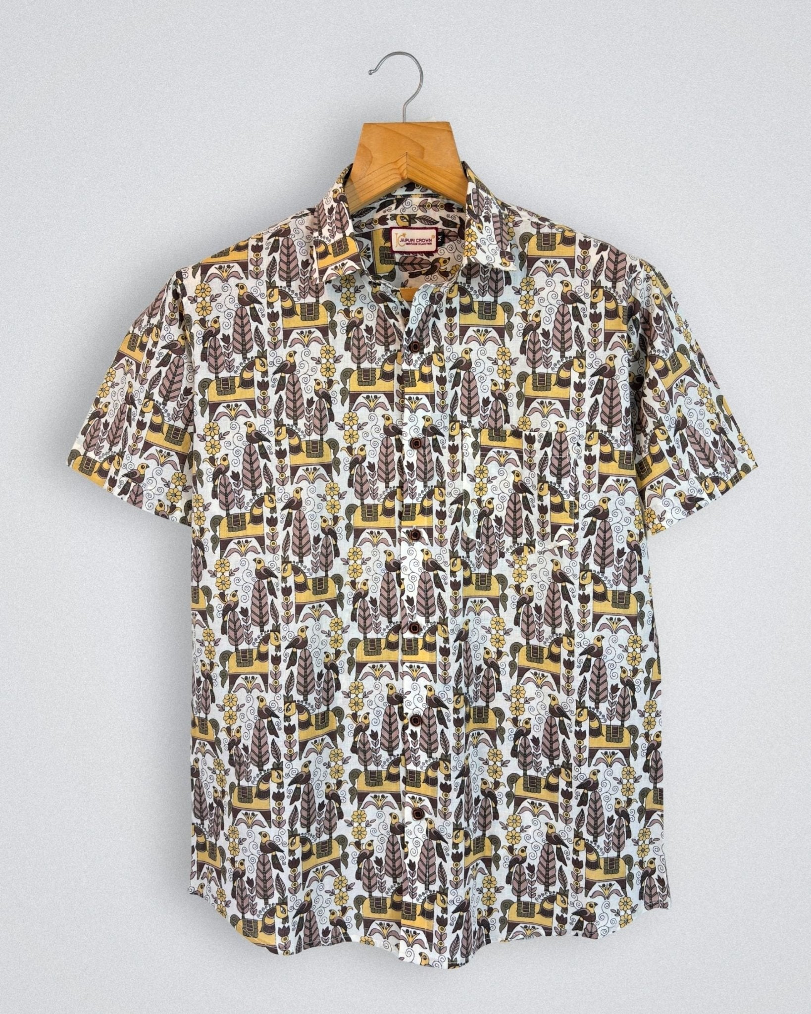 Thar Caravan – Camel Printed Cotton Half Sleeve - Jaipuri Crown