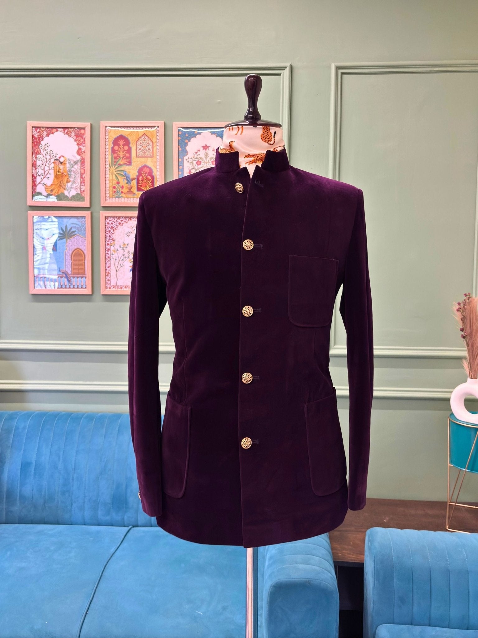 The Modern Jodhpuri - Wine - Jaipuri Crown