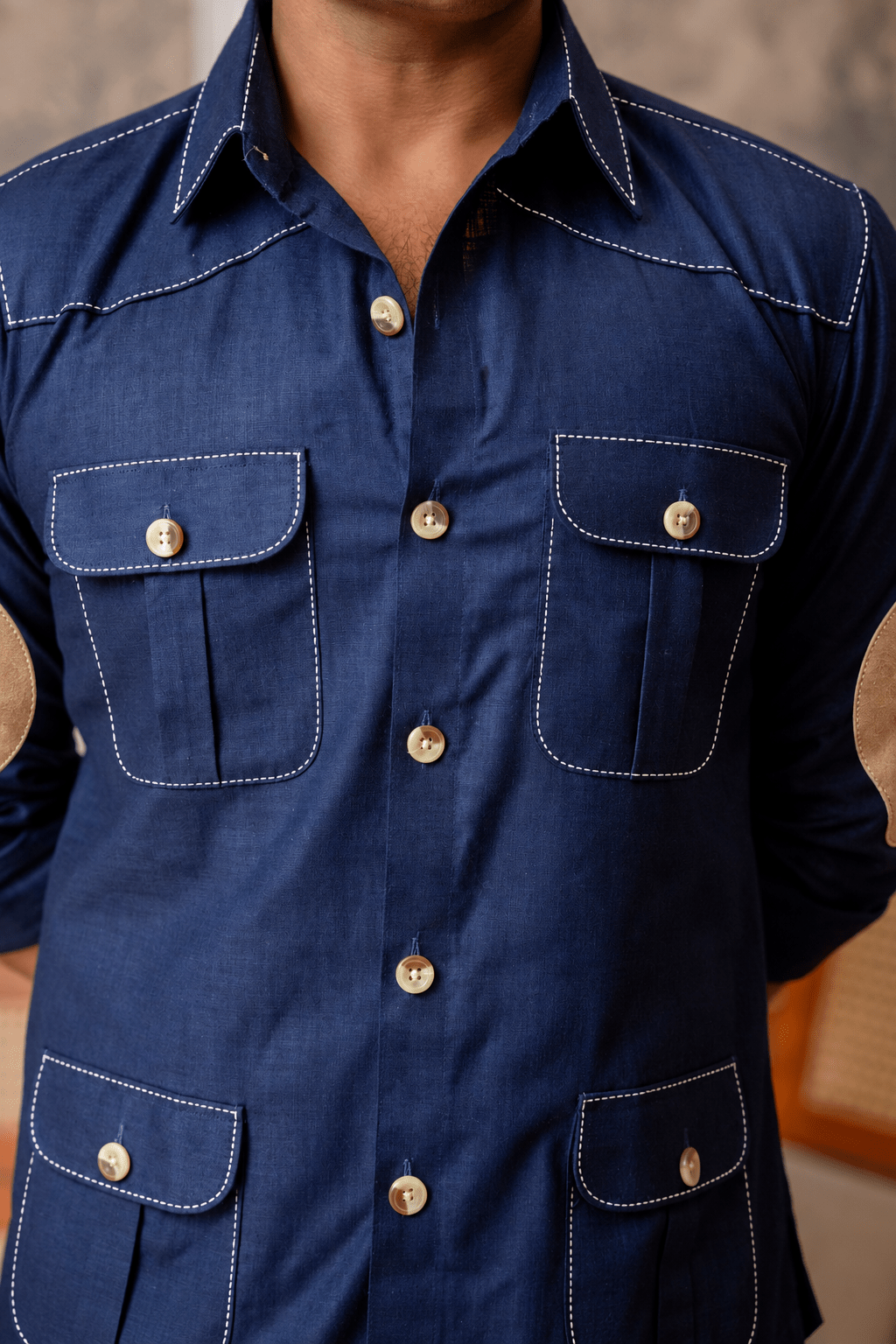 The Ultimate Hunting Shirt — Blue - Jaipuri Crown