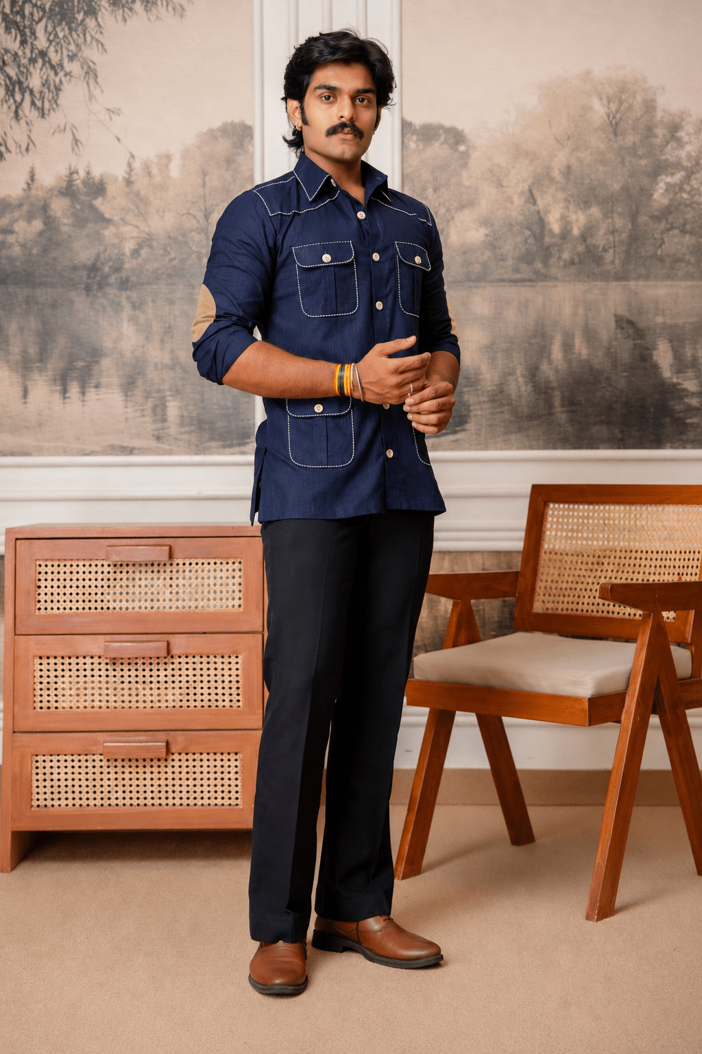 The Ultimate Hunting Shirt — Blue - Jaipuri Crown