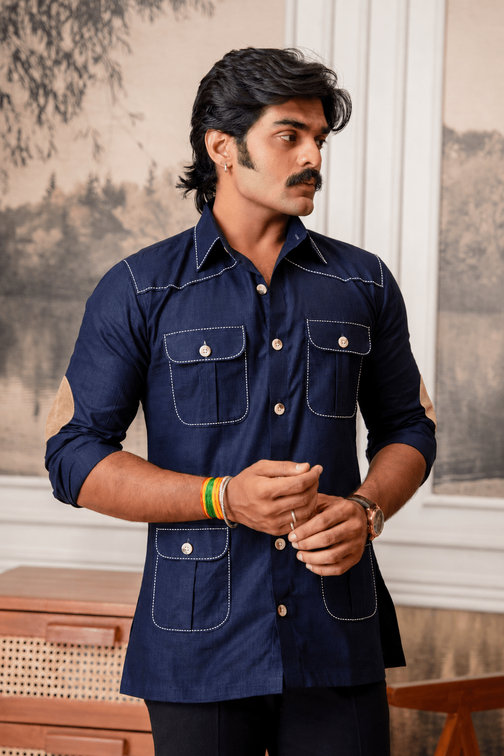 The Ultimate Hunting Shirt — Blue - Jaipuri Crown
