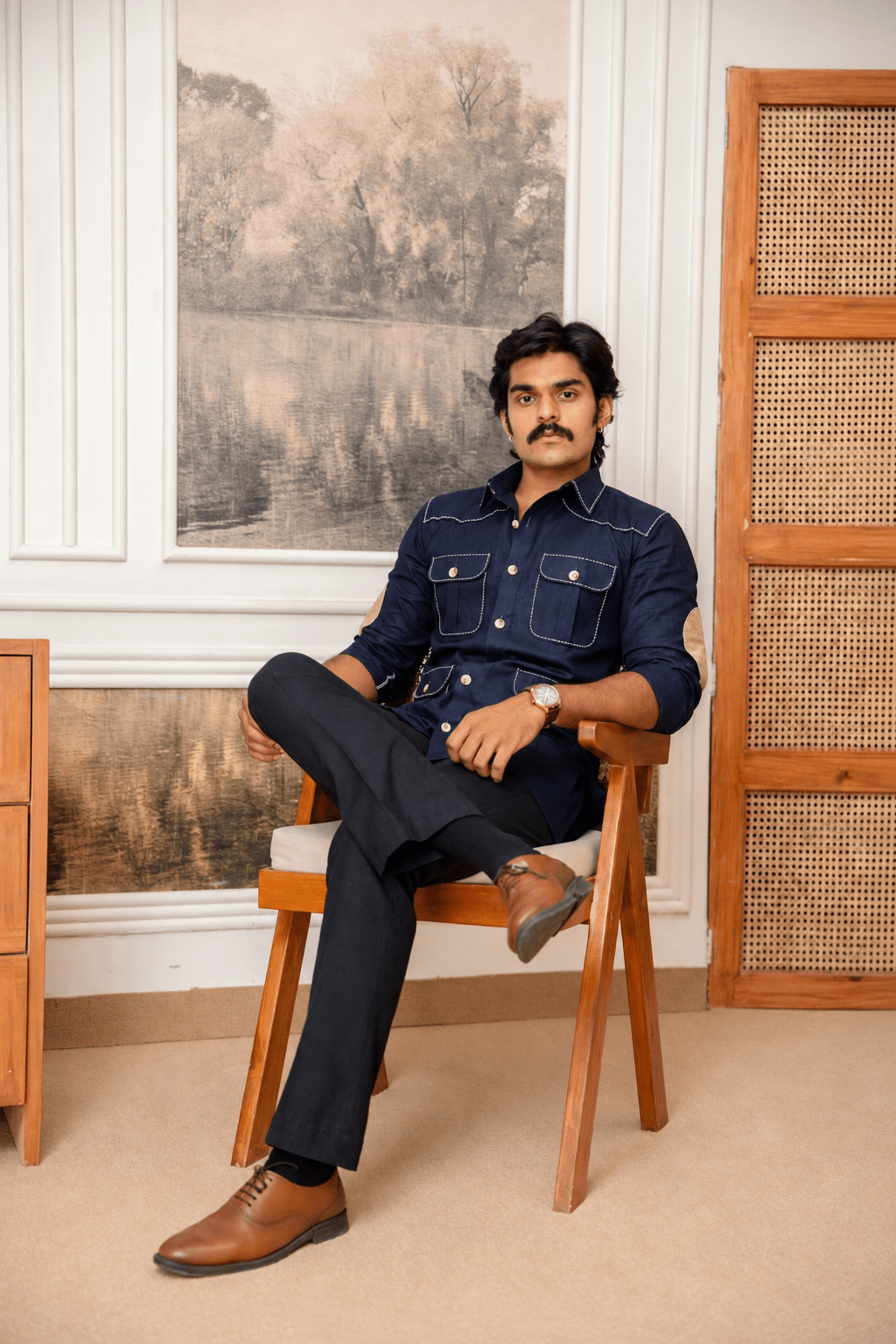 The Ultimate Hunting Shirt — Blue - Jaipuri Crown