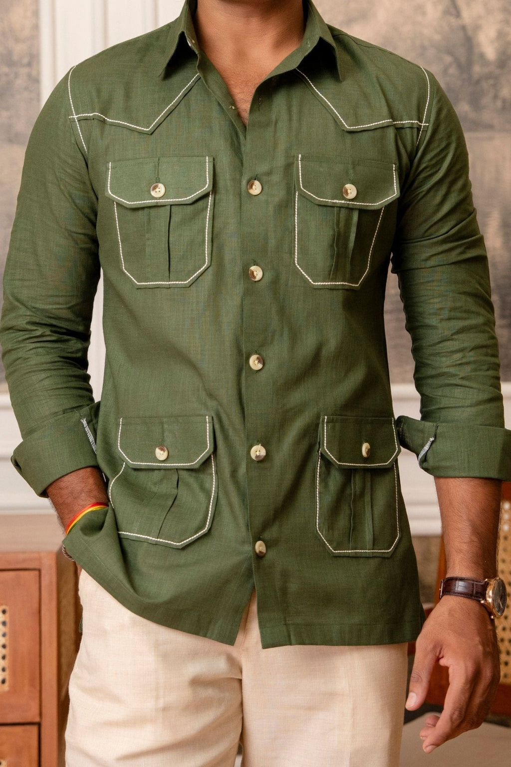 The Ultimate Hunting Shirt — Imperial Olive - Jaipuri Crown