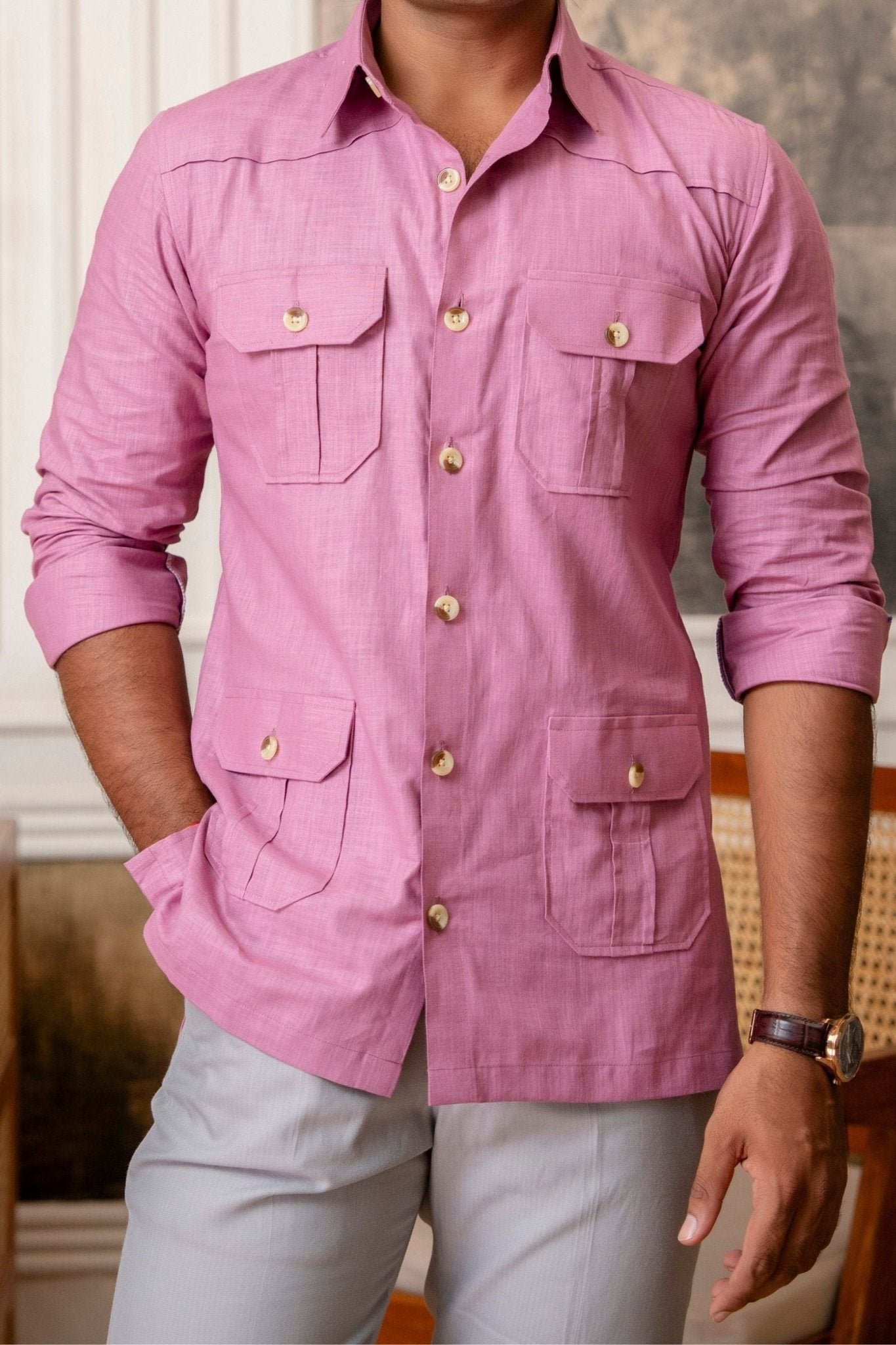 The Ultimate Hunting Shirt — Jaipur Blush - Jaipuri Crown