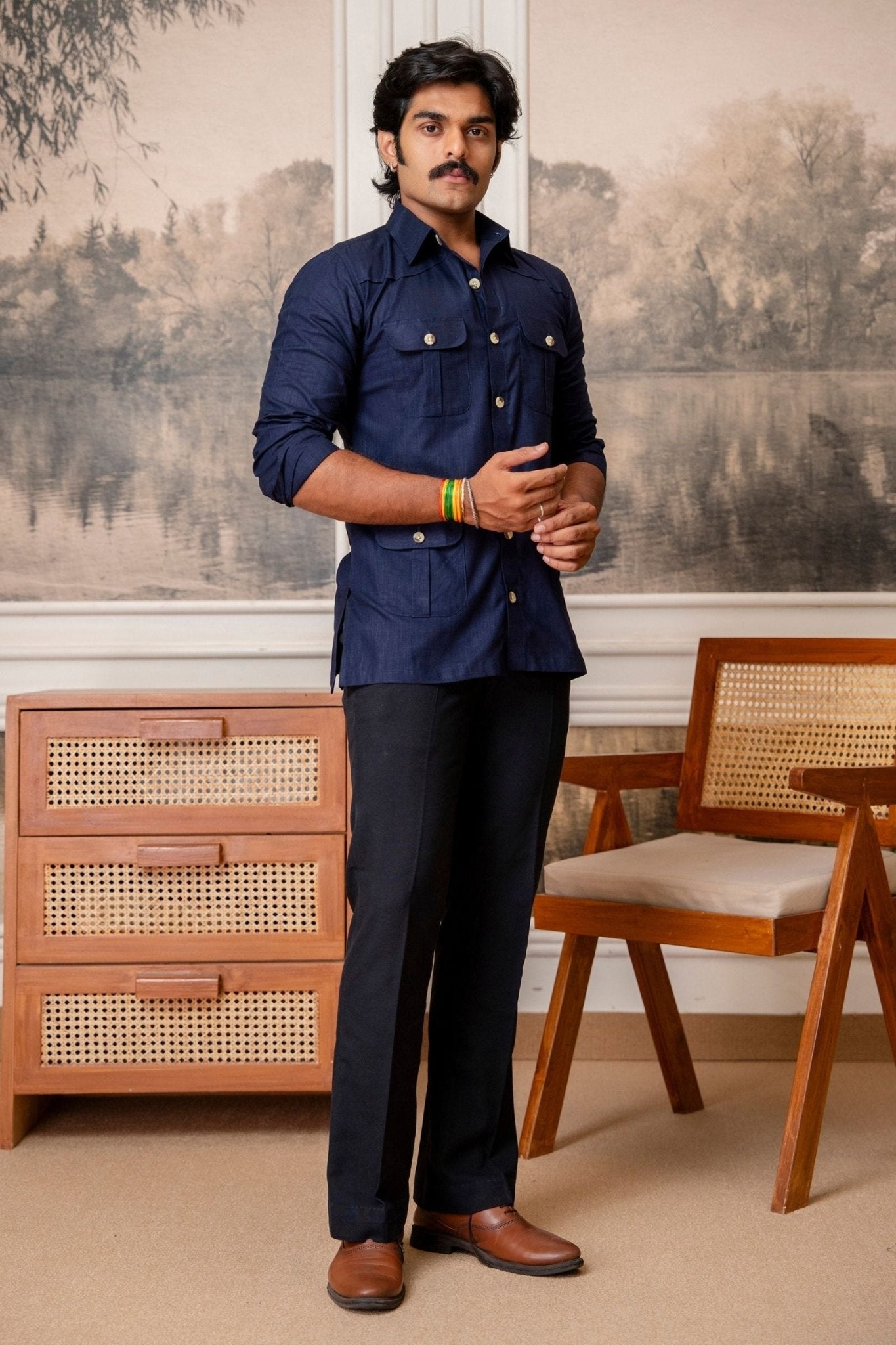 The Ultimate Hunting Shirt — Maharaja Blue - Jaipuri Crown