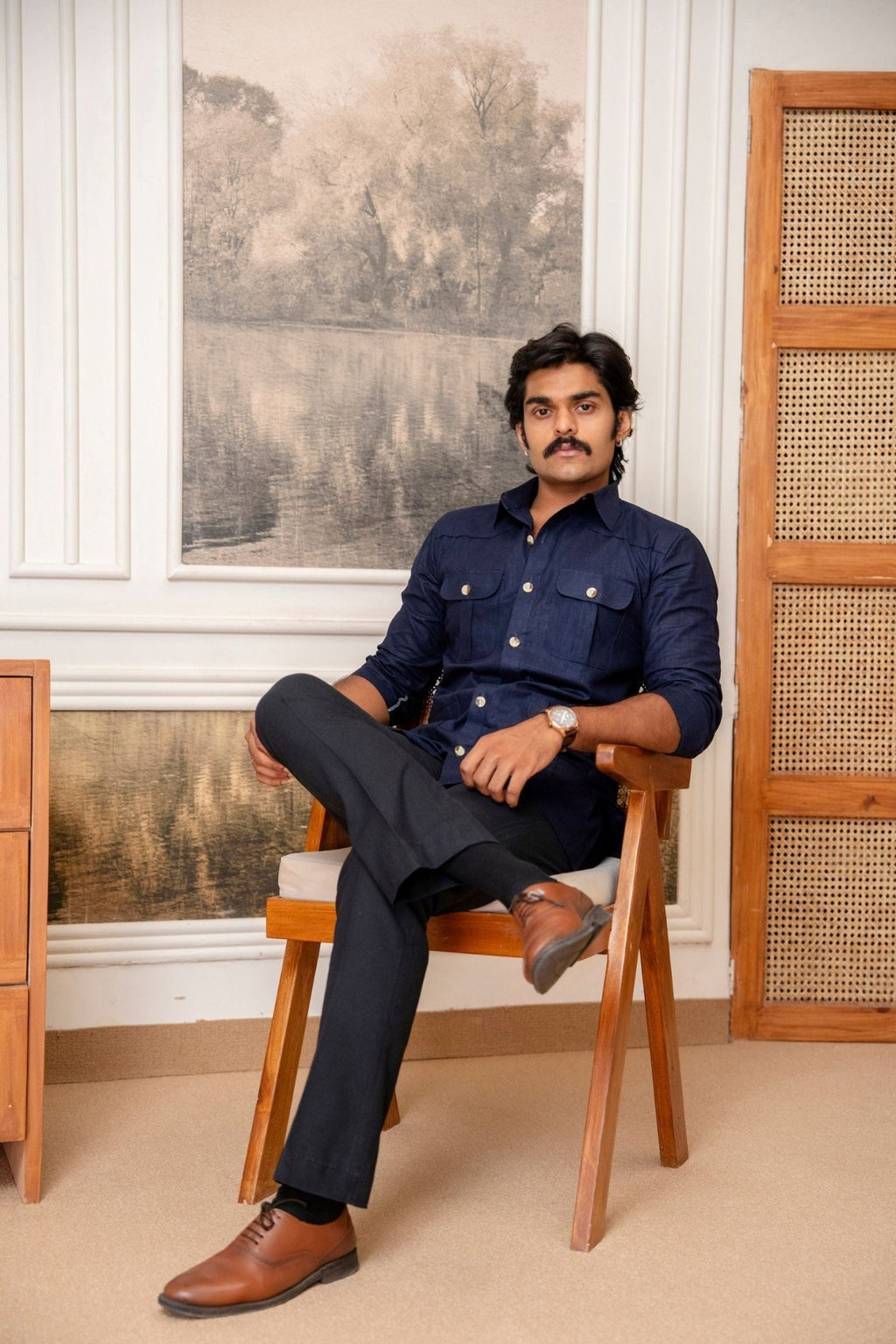 The Ultimate Hunting Shirt — Maharaja Blue - Jaipuri Crown