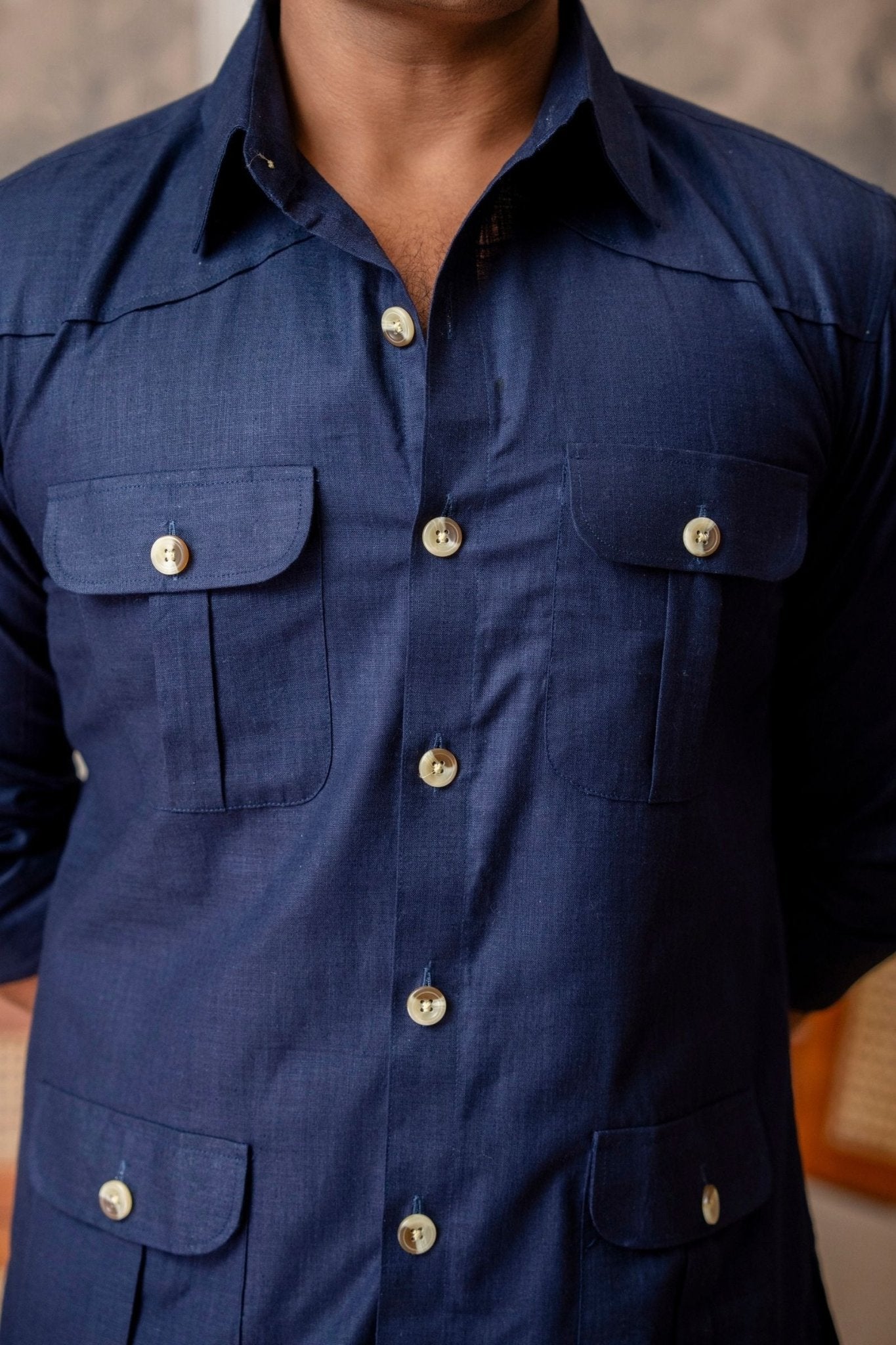 The Ultimate Hunting Shirt — Maharaja Blue - Jaipuri Crown