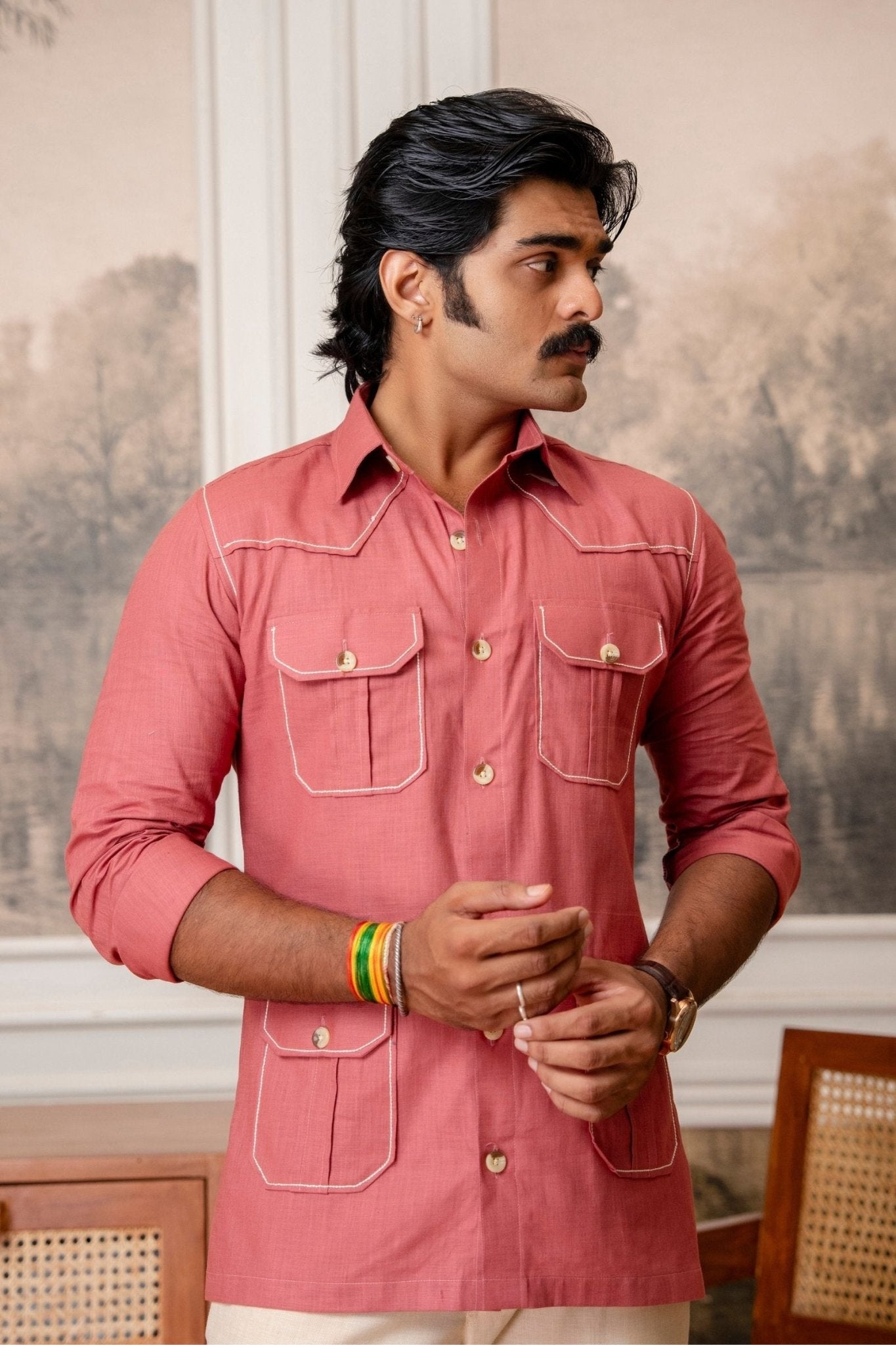 The Ultimate Hunting Shirt — Maharaja Rose - Jaipuri Crown