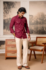 The Ultimate Hunting Shirt — Maharaja Wine - Jaipuri Crown