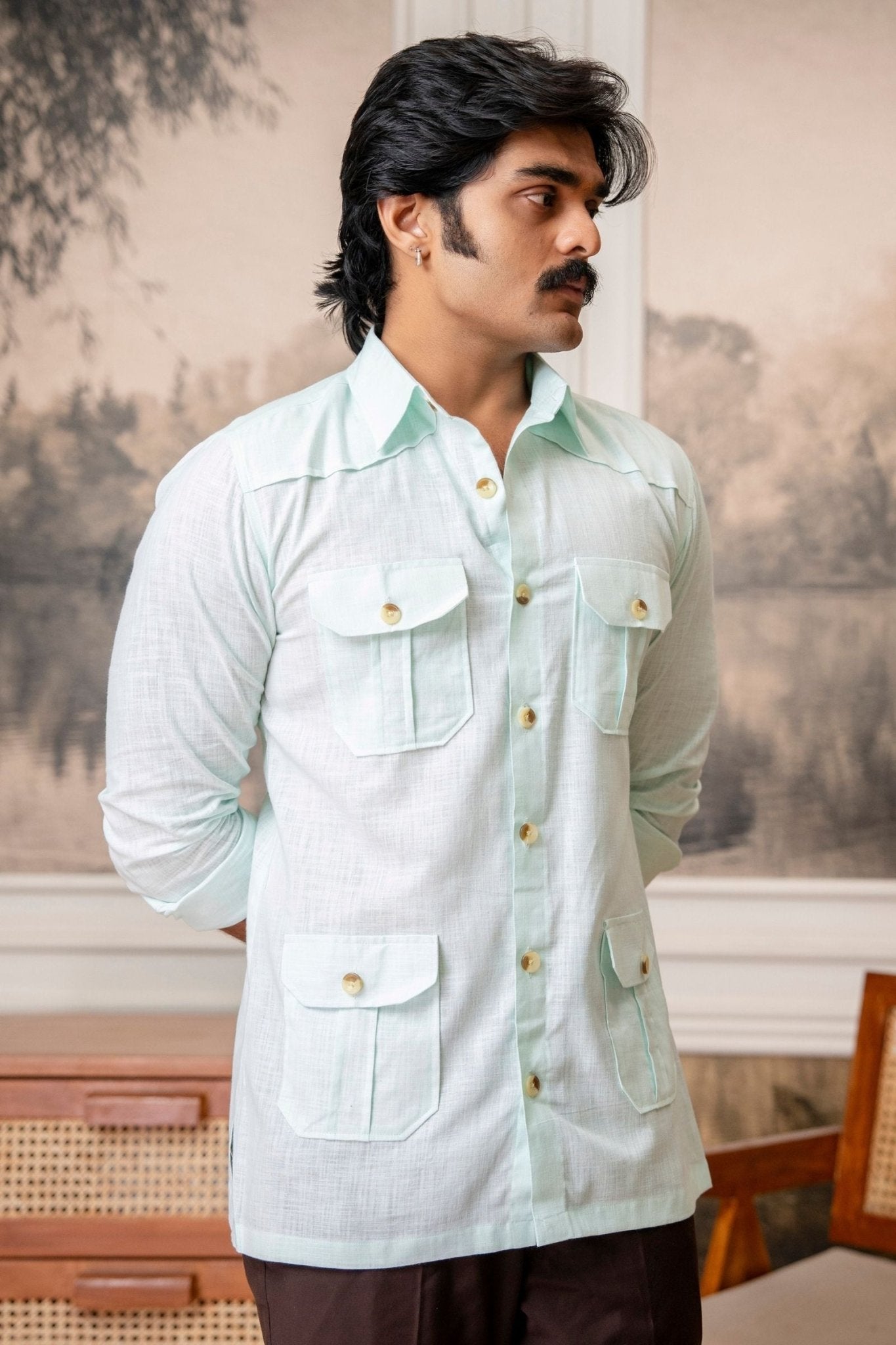 The Ultimate Hunting Shirt — Royal Mist - Jaipuri Crown